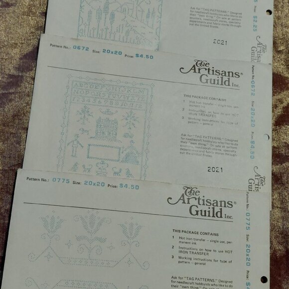 Large Vintage Lot of The Artisans Guild  Embroidery Hot Iron Transfers - Picture 7 of 9